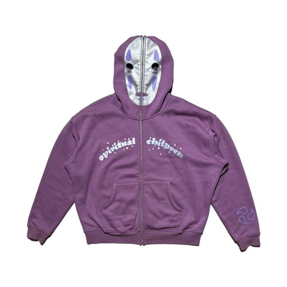 Siberia Hills Spiritual Children No Face Zip Up Purple - Picture 1 of 5